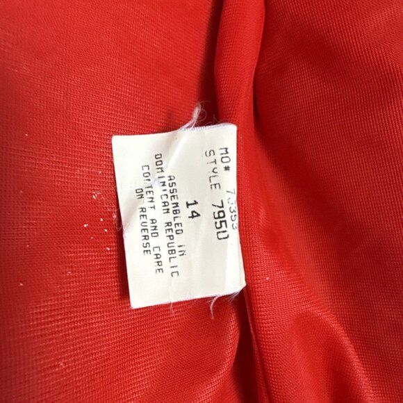 Sag Harbor 100% Wool Blazer Womens 14 Red One-Button V-Neck Collar Pocket Lined - Picture 6 of 9